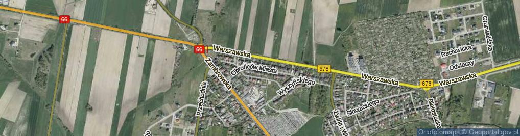 Zdjęcie satelitarne Obrońców Miasta ul.